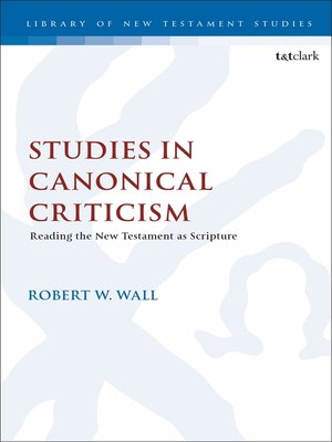 cover image of Studies in Canonical Criticism